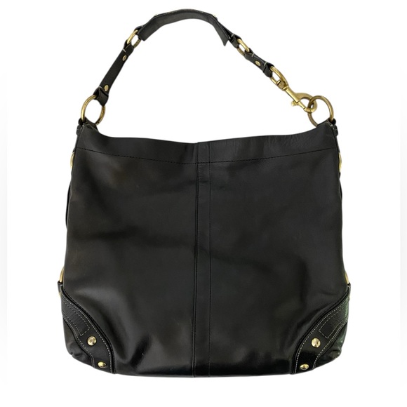 COACH Carly Large Hobo Shoulder Leather Black Purse - Picture 2 of 14